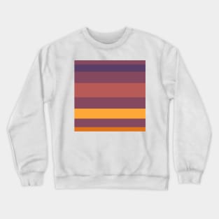 An unexampled dough of Grape, Dark Mauve, Giant'S Club, Cocoa Brown and Yellow Orange stripes. Crewneck Sweatshirt